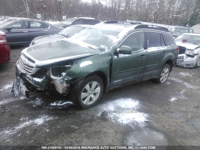 4S4BRDKC7C2250028 - 2012 SUBARU OUTBACK 3.6R LIMITED GREEN photo 2