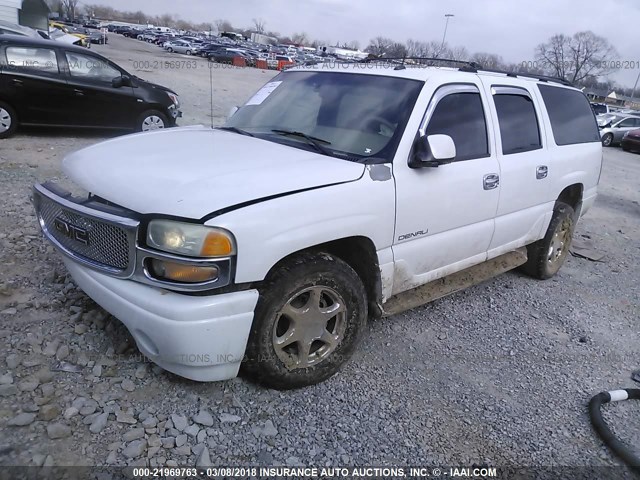 1GKFK66U65J130534 - 2005 GMC YUKON XL DENALI WHITE photo 2