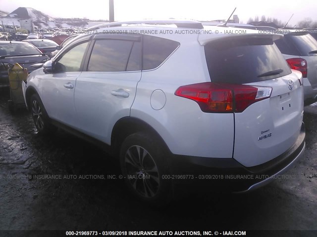 JTMDFREV0FD135067 - 2015 TOYOTA RAV4 LIMITED WHITE photo 3