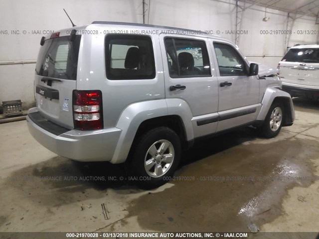 1C4PJMAK4CW126849 - 2012 JEEP LIBERTY SPORT SILVER photo 4