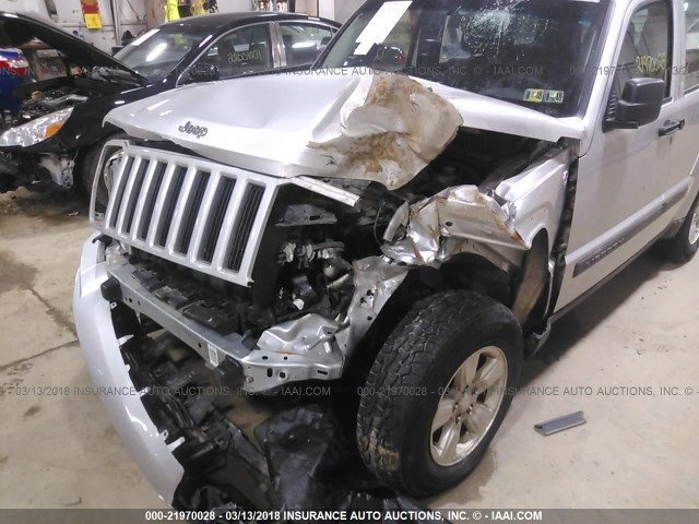 1C4PJMAK4CW126849 - 2012 JEEP LIBERTY SPORT SILVER photo 6