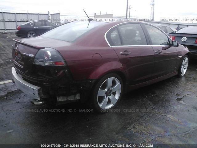 6G2EC57Y49L196789 - 2009 PONTIAC G8 GT RED photo 4