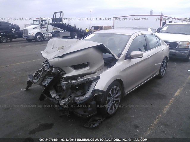 1HGCR2F59DA158291 - 2013 HONDA ACCORD SPORT GOLD photo 2