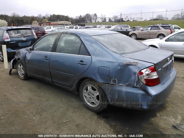 4T1BF32K42U521219 - 2002 TOYOTA CAMRY LE/XLE/SE 蓝色 照片 3