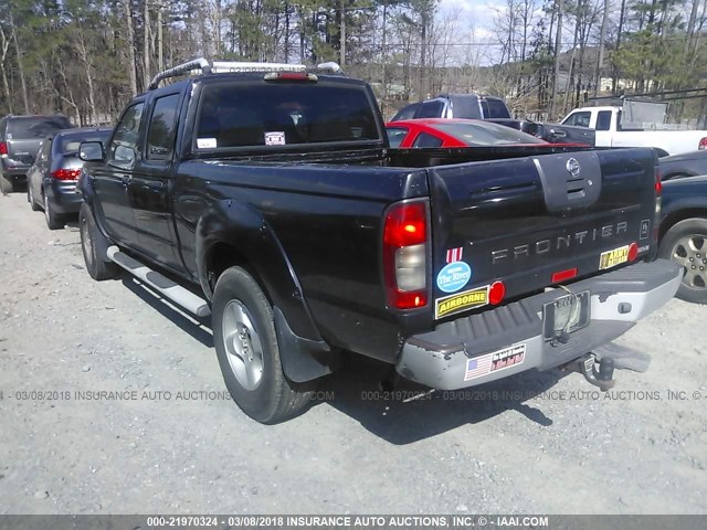 1N6ED29X62C360913 - 2002 NISSAN FRONTIER CREW CAB XE/CREW CAB SE BLACK photo 3