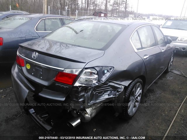 1HGCR2F55EA051823 - 2014 HONDA ACCORD SPORT GRAY photo 4