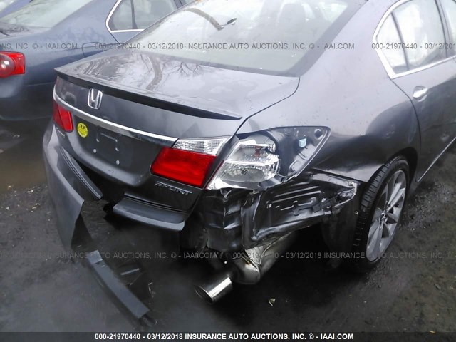 1HGCR2F55EA051823 - 2014 HONDA ACCORD SPORT GRAY photo 6