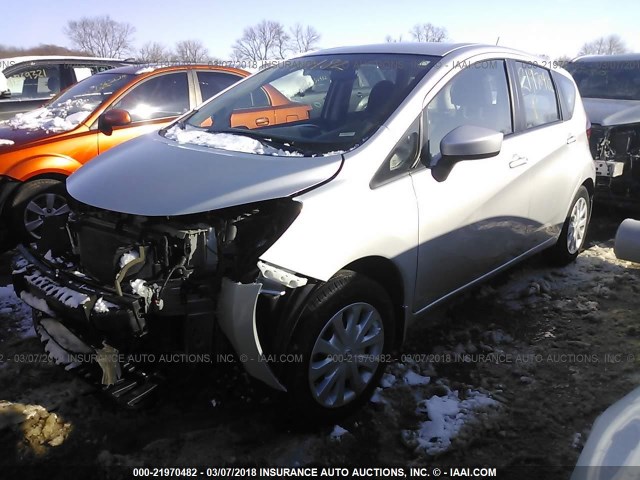 3N1CE2CP3GL389302 - 2016 NISSAN VERSA NOTE S/S PLUS/SV/SL/SR SILVER photo 2