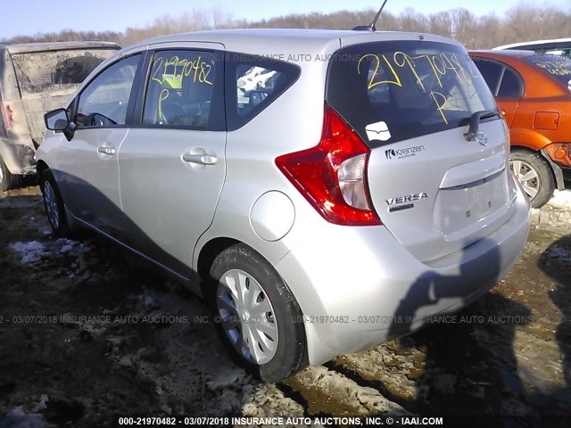 3N1CE2CP3GL389302 - 2016 NISSAN VERSA NOTE S/S PLUS/SV/SL/SR SILVER photo 3