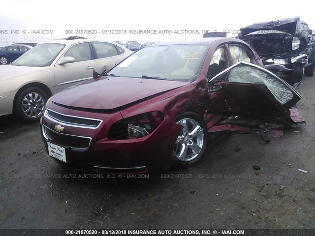 1G1ZD5EB0AF317352 - 2010 CHEVROLET MALIBU 2LT MAROON photo 2