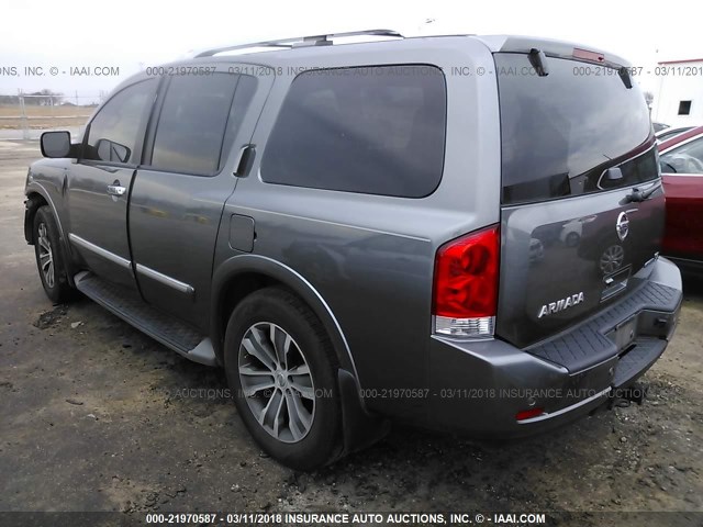 5N1BA0ND6FN617671 - 2015 NISSAN ARMADA SV/SL/PLATINUM GRAY photo 3