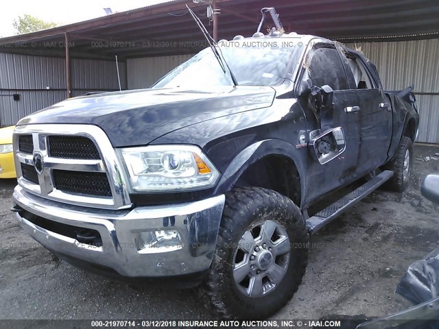 3C6UR5PL3EG280186 - 2014 RAM 2500 LONGHORN BLACK photo 2