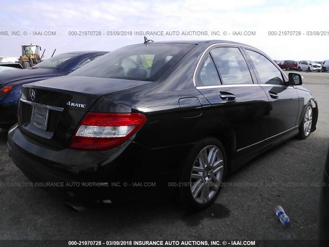 WDDGF81X99R077746 - 2009 MERCEDES-BENZ C 300 4MATIC BLACK photo 4