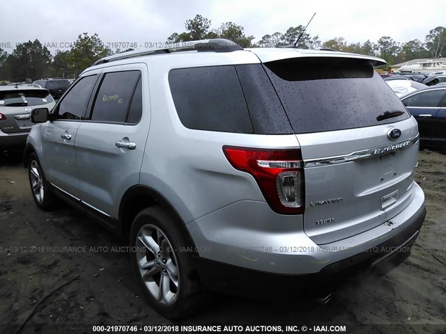 1FM5K7F8XFGC69222 - 2015 FORD EXPLORER LIMITED SILVER photo 3