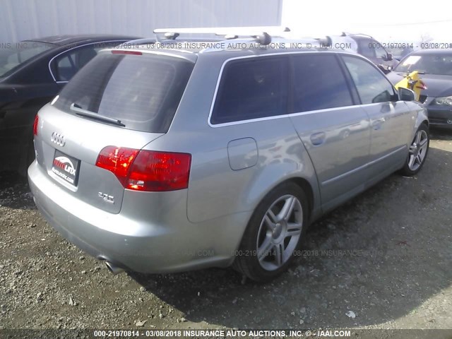 WAUKF78E76A039443 - 2006 AUDI A4 2.0T AVANT QUATTRO SILVER photo 4