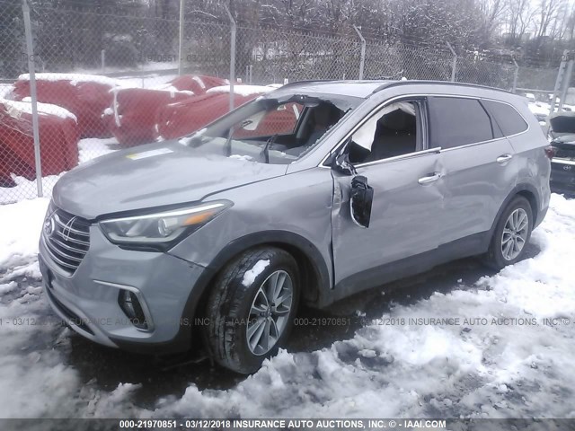 KM8SNDHF8HU229603 - 2017 HYUNDAI SANTA FE SE/LIMITED SILVER photo 2