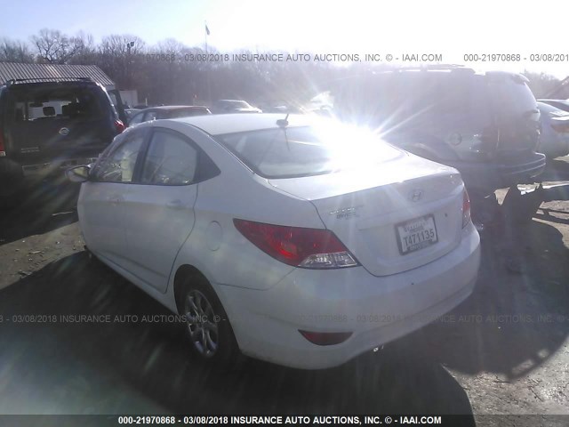 KMHCT4AE1EU745115 - 2014 HYUNDAI ACCENT GLS/GS WHITE photo 3