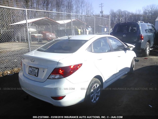 KMHCT4AE1EU745115 - 2014 HYUNDAI ACCENT GLS/GS WHITE photo 4