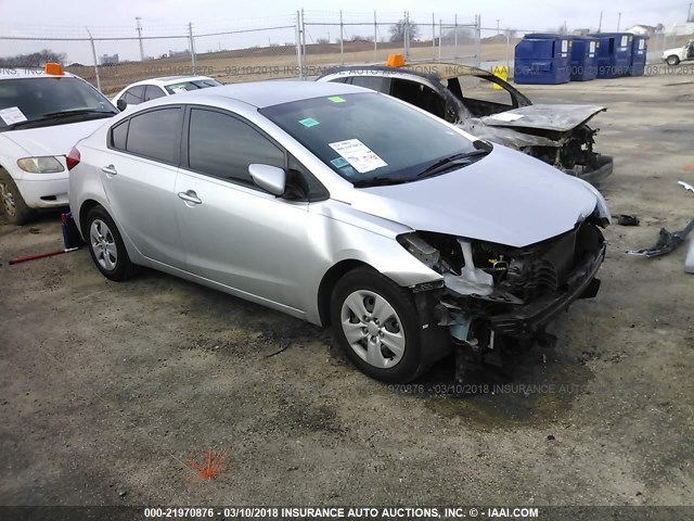 KNAFK4A66E5250574 - 2014 KIA FORTE LX SILVER photo 1