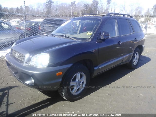 KM8SC73D74U766924 - 2004 HYUNDAI SANTA FE GLS/LX Dark Blue photo 2