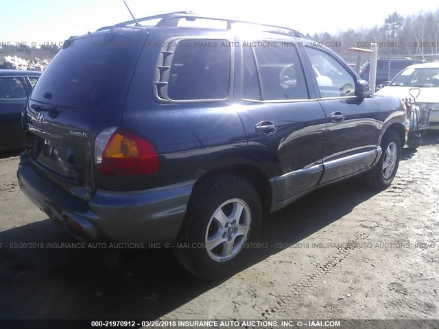 KM8SC73D74U766924 - 2004 HYUNDAI SANTA FE GLS/LX Dark Blue photo 4