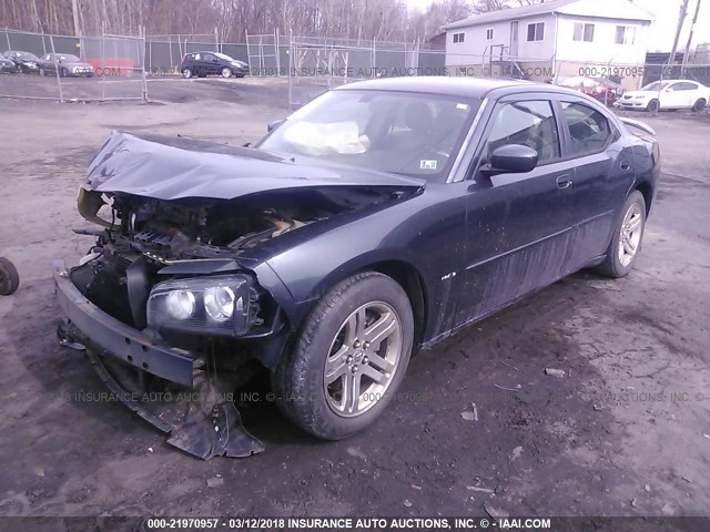 2B3KA53H37H686420 - 2007 DODGE CHARGER R/T BLUE photo 2