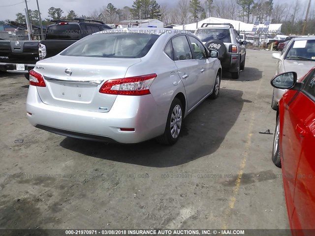 3N1AB7AP8DL617421 - 2013 NISSAN SENTRA S/SV/SR/SL SILVER photo 4