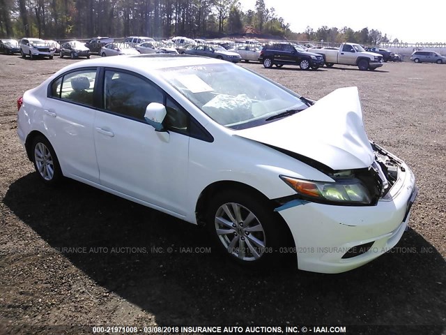 2HGFB2F86CH313150 - 2012 HONDA CIVIC EX WHITE photo 1