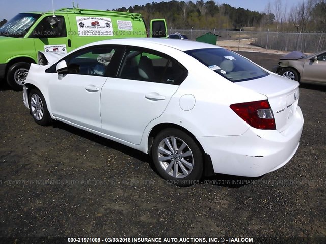 2HGFB2F86CH313150 - 2012 HONDA CIVIC EX WHITE photo 3