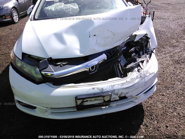 2HGFB2F86CH313150 - 2012 HONDA CIVIC EX WHITE photo 6