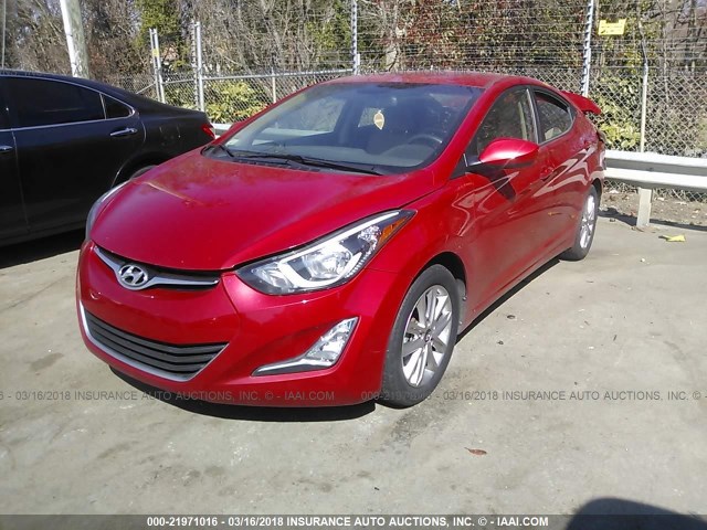 KMHDH4AE0FU350639 - 2015 HYUNDAI ELANTRA SE/SPORT/LIMITED RED photo 2