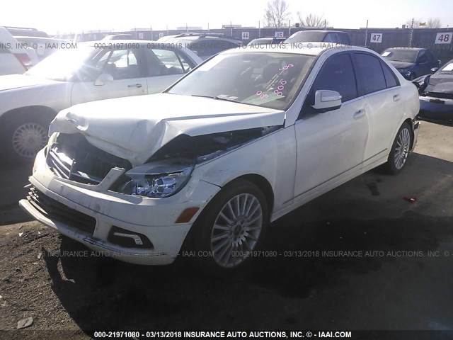 WDDGF81X28F078124 - 2008 MERCEDES-BENZ C 300 4MATIC WHITE photo 2