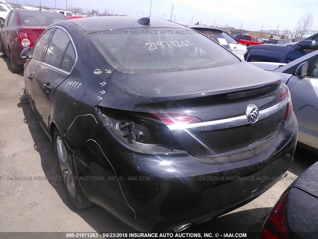 2G4GN5EX3F9290635 - 2015 BUICK REGAL PREMIUM BLACK photo 3