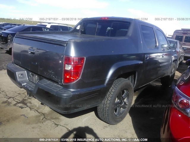 5FPYK1F52AB009735 - 2010 HONDA RIDGELINE RTL GRAY photo 4