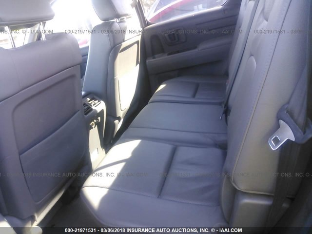 5FPYK1F52AB009735 - 2010 HONDA RIDGELINE RTL GRAY photo 8