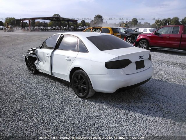 WAUAFAFL5BN048638 - 2011 AUDI A4 PREMIUM WHITE photo 3