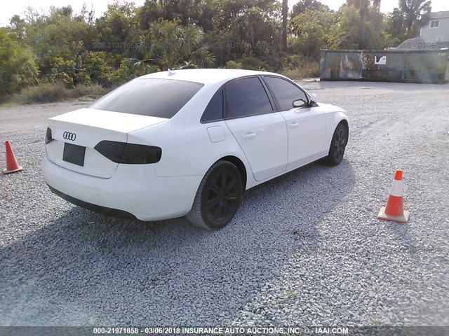 WAUAFAFL5BN048638 - 2011 AUDI A4 PREMIUM WHITE photo 4