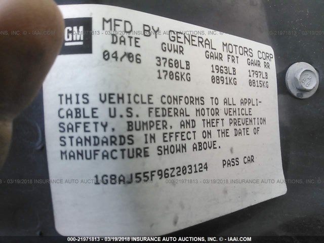 1G8AJ55F96Z203124 - 2006 SATURN ION LEVEL 2 Gümüş foto 9