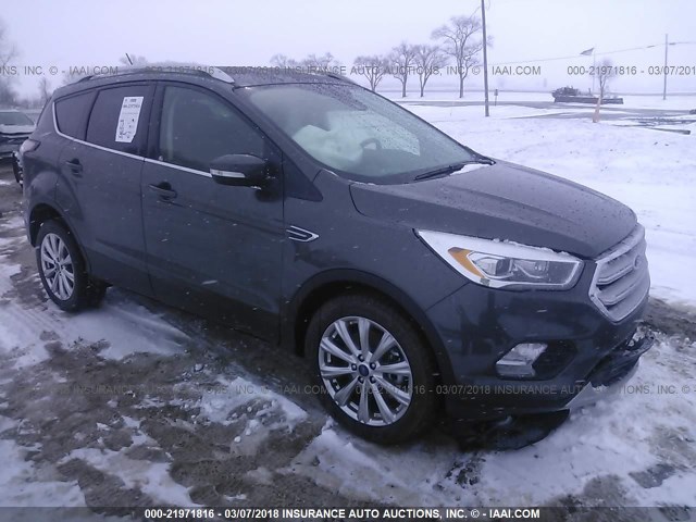 1FMCU9J97JUB09015 - 2018 FORD ESCAPE TITANIUM GRAY photo 1