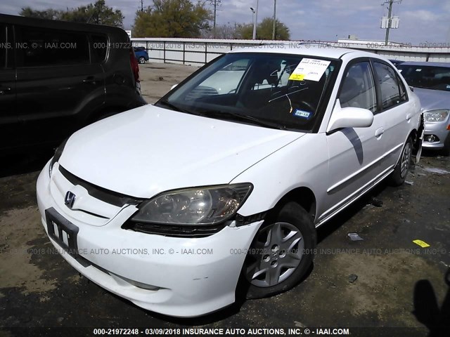 2HGES163X4H632420 - 2004 HONDA CIVIC DX VP WHITE photo 2