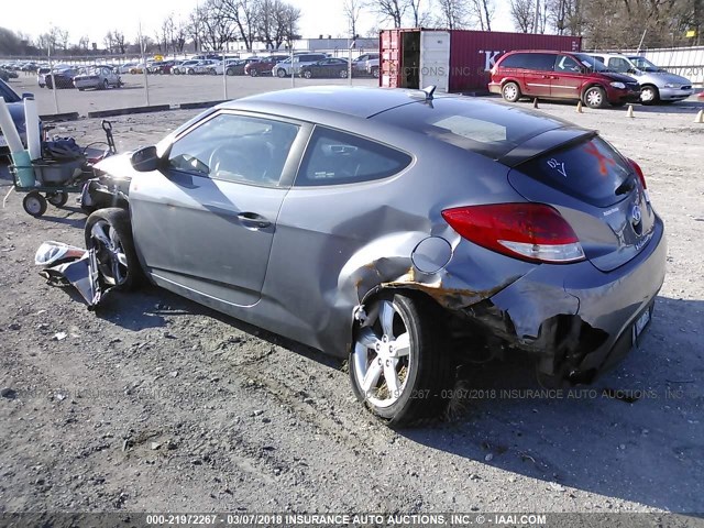 KMHTC6ADXFU244938 - 2015 HYUNDAI VELOSTER GRAY photo 3