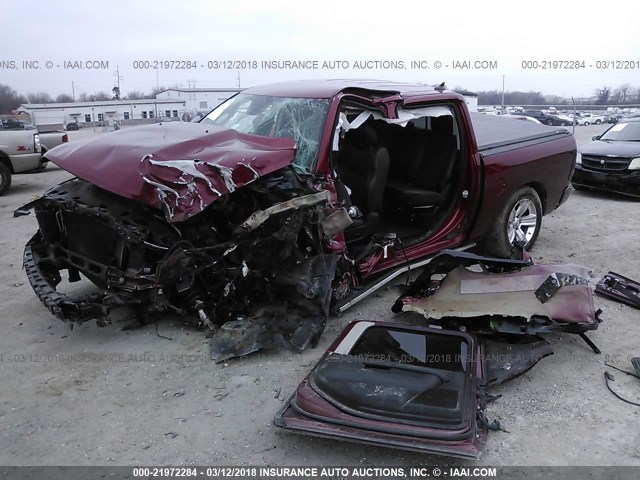 1C6RR7MT9ES422071 - 2014 RAM 1500 SPORT MAROON photo 2