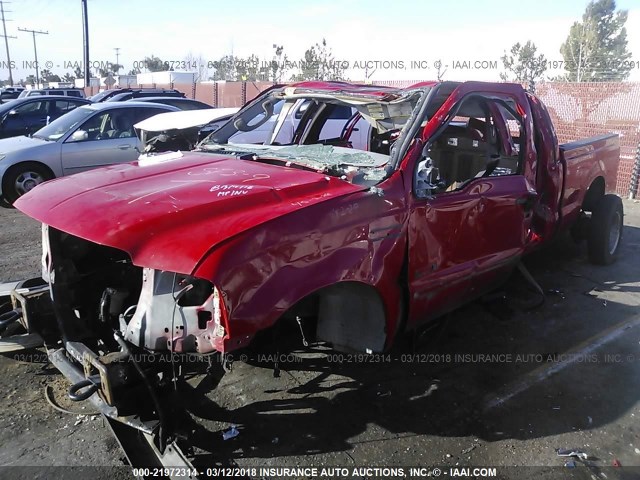 1FTSW21P06EB87427 - 2006 FORD F250 SUPER DUTY RED photo 2
