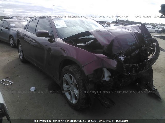 2C3CDXBG6JH152208 - 2018 DODGE CHARGER SXT BURGUNDY photo 1