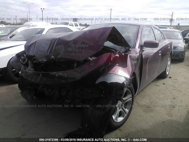 2C3CDXBG6JH152208 - 2018 DODGE CHARGER SXT BURGUNDY photo 2