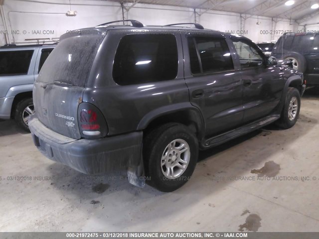 1D4HS38N53F581823 - 2003 DODGE DURANGO SPORT GRAY photo 4