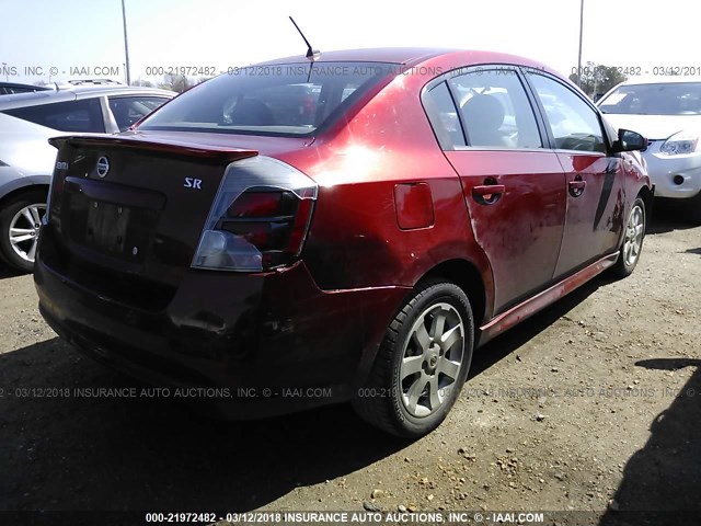 3N1AB6AP7AL714423 - 2010 NISSAN SENTRA 2.0/2.0S/SR/2.0SL RED photo 4