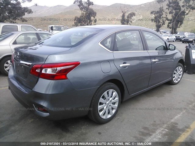 3N1AB7AP8HY255826 - 2017 NISSAN SENTRA S/SV/SR/SL GRAY photo 4