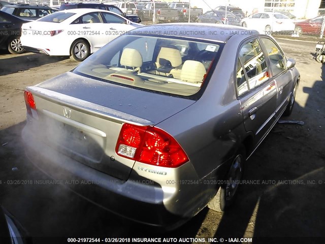 JHMES96694S009806 - 2004 HONDA CIVIC HYBRID GOLD photo 4