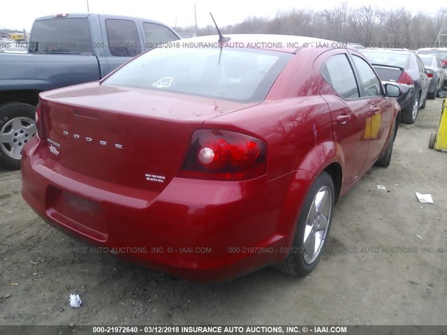 1B3BD1FB8BN556334 - 2011 DODGE AVENGER MAINSTREET RED photo 4